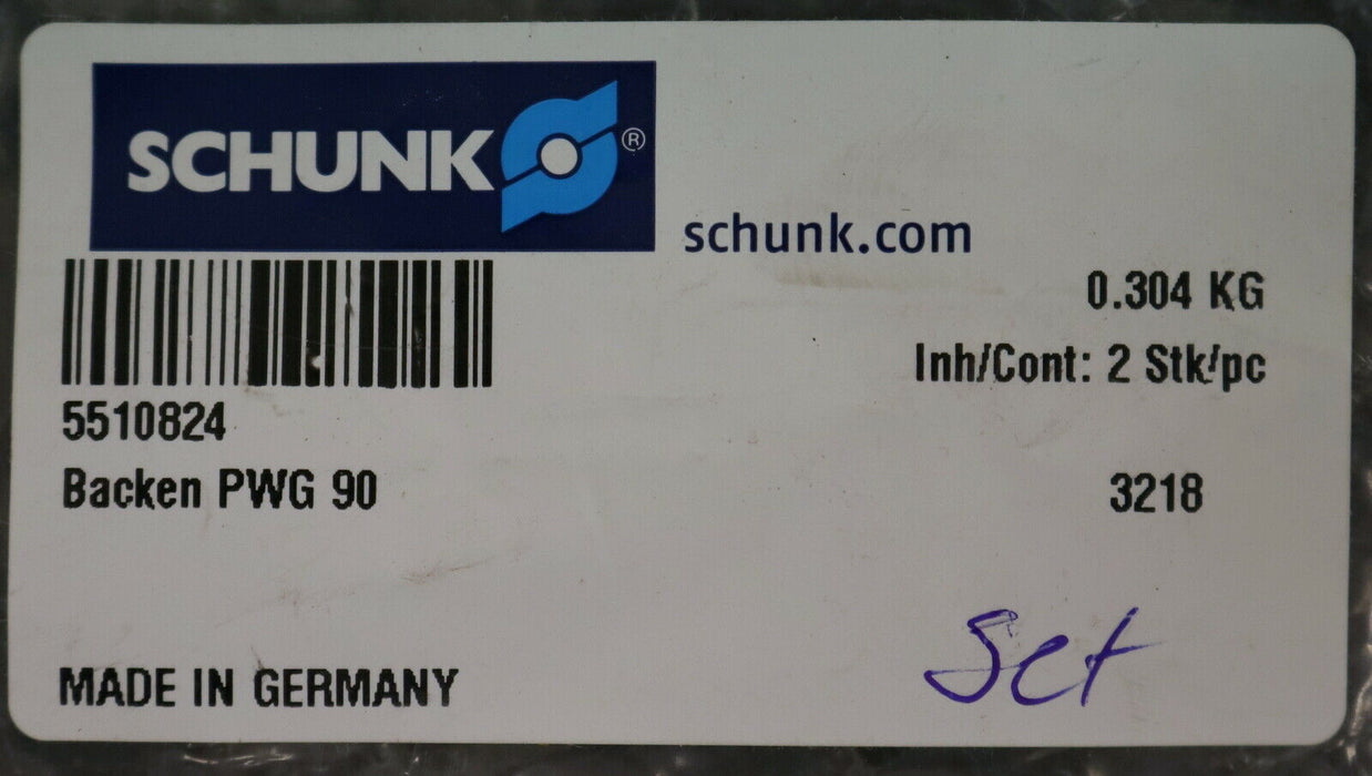 SCHUNK 2x Backen PWG90 ID 5510824 unbenutzt in OVP