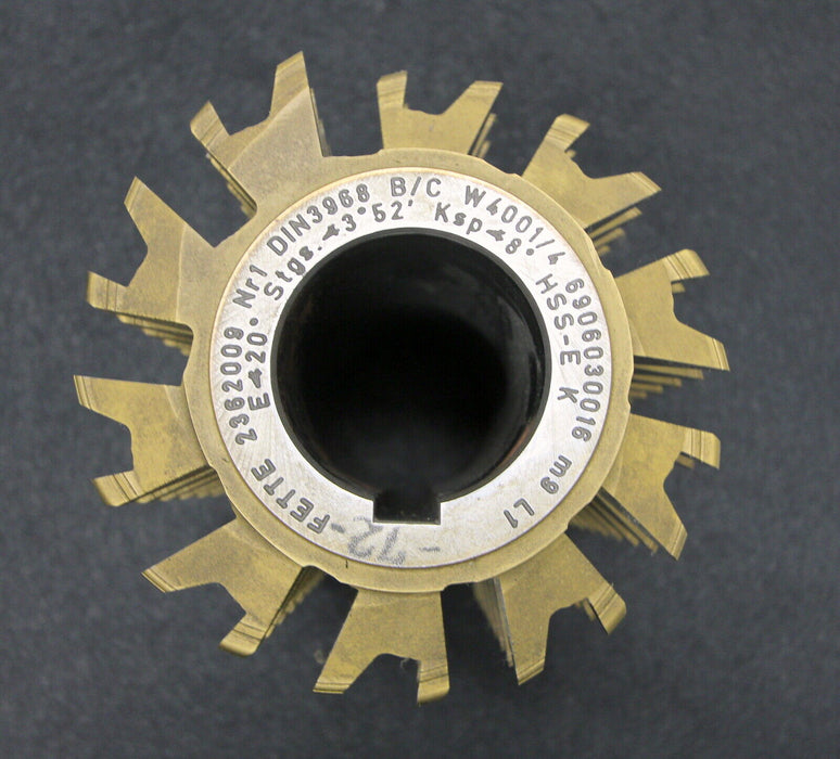 FETTE Räumzahnwälzfräser gear hob m= 9mm 20° EGW Ø160x240xØ60mm mit LKN 1gg Li