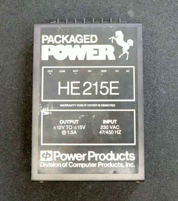 POWER PRODUCTS Power Supply HE215E Input 230VAC 47/450Hz Output +/- 12-15V 1,5A
