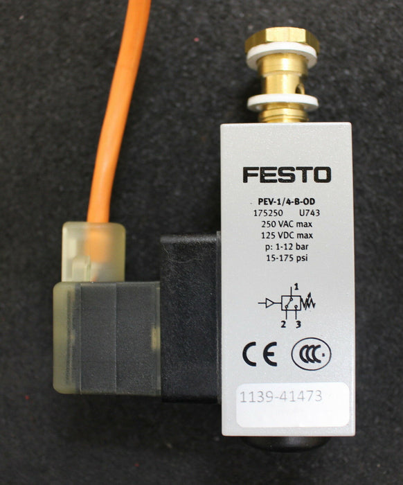 FESTO Druckschalter PEV-1/4-B-0D Art.Nr. 108WZ-125-9916 175250 U743 250VAC