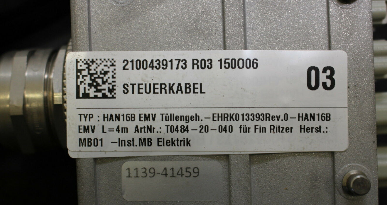 LEONI 4m Steuerkabel kofektioniert mit HAN16B EMV Tüllengehäuse Art.Nr. T0484