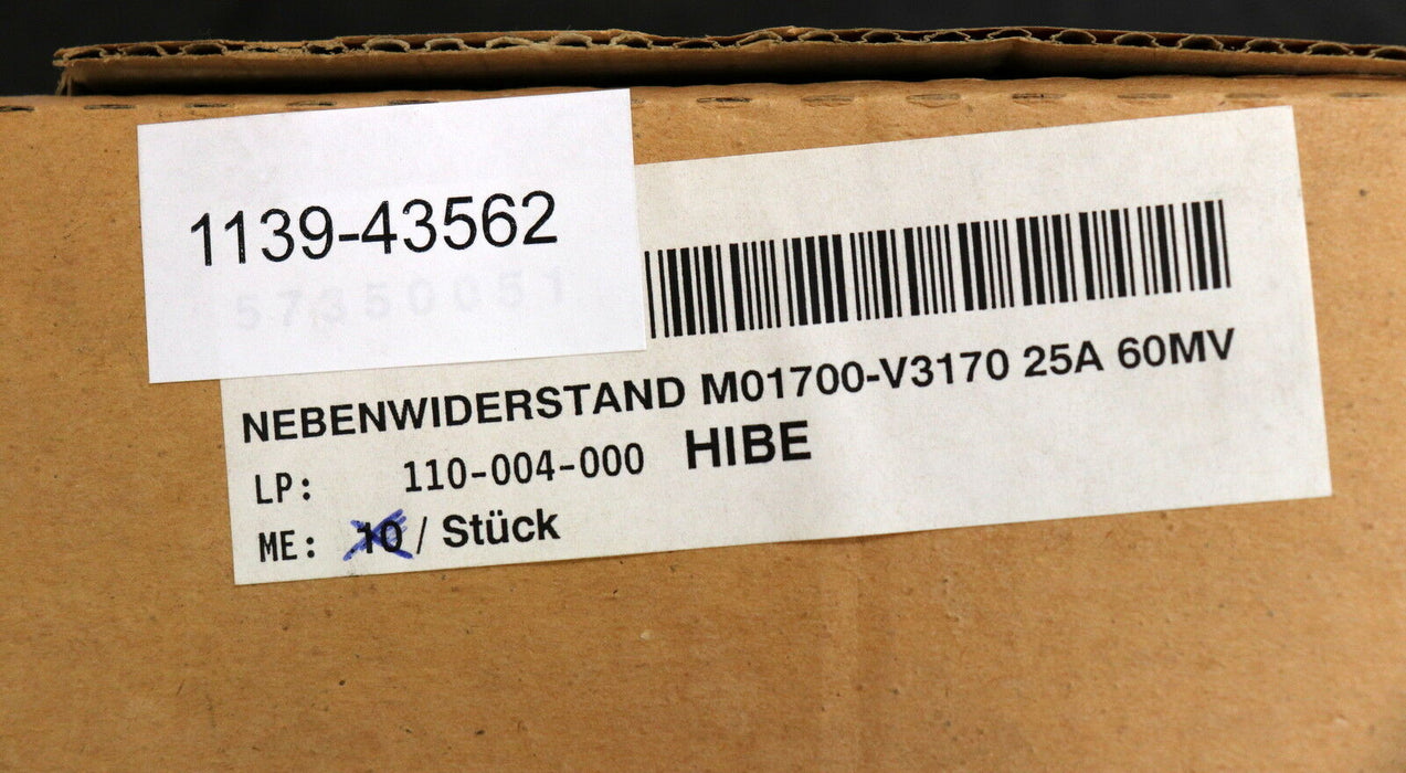 SIEMENS Nebenwiderstand SHUNT M01700-V3170 40A 60mV unbenutzt