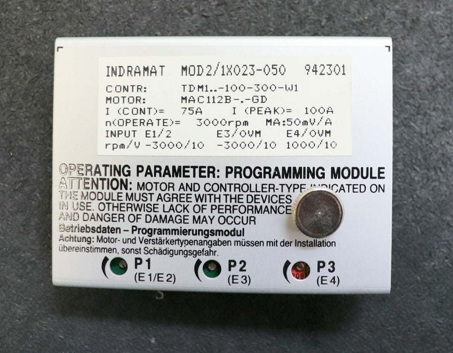 INDRAMAT Programmierungsmodul MOD2/1X023-050 942301 Motor MAC112B-.-GD Contr TDM