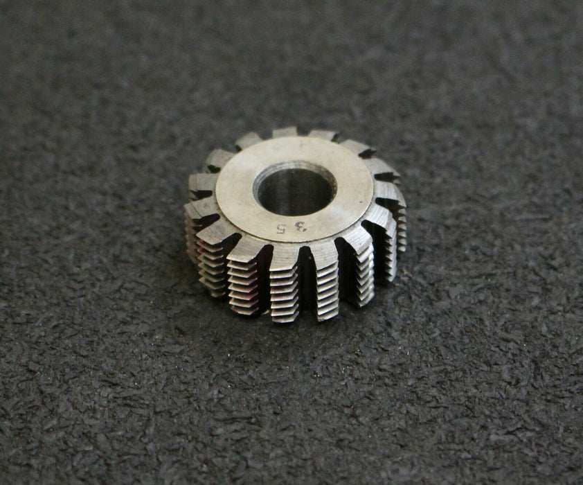 KÖPFER Vollstahl-Wälzfräser m= 0,35mm DIN58400 20° EGW 1gg. rechts 15 Spannuten