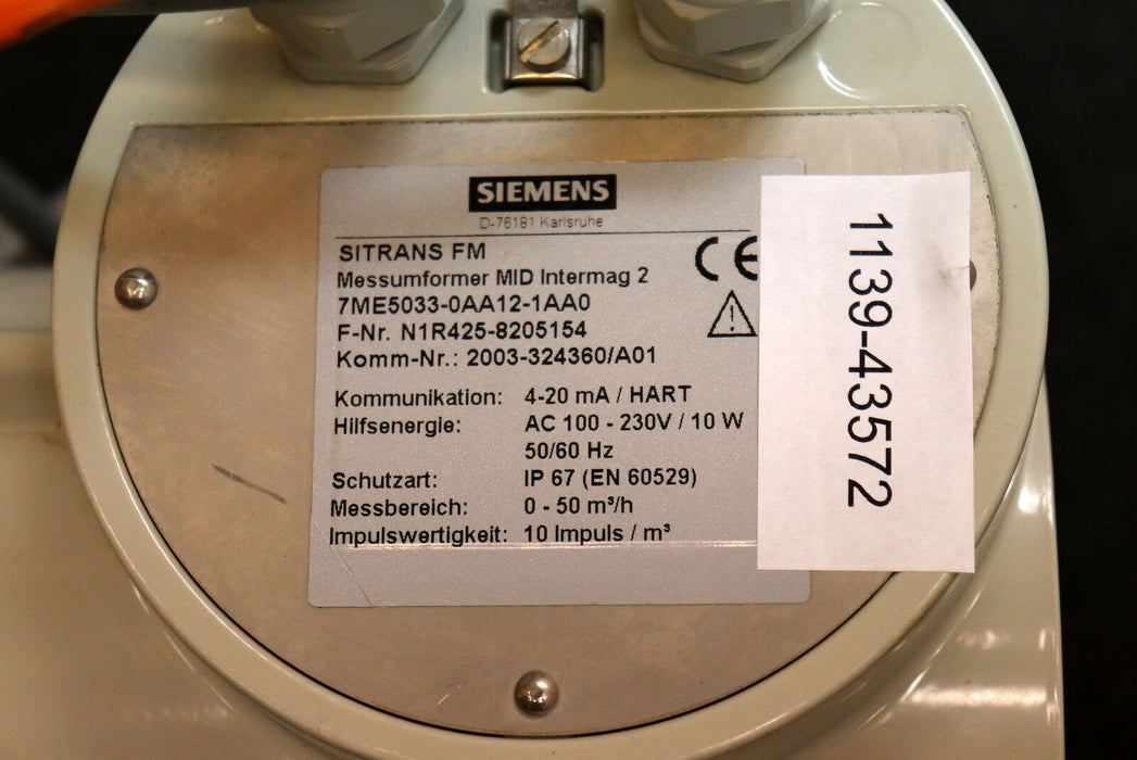 SIEMENS SITRANS FM Messumformer MID Intermag 2 7ME5033-0AA12-1AA0 - 0-50m³/h