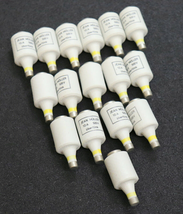 JEAN MÜLLER 16x Sicherungseinsatz fuse-link 10A 500V überflink - unbenutzt