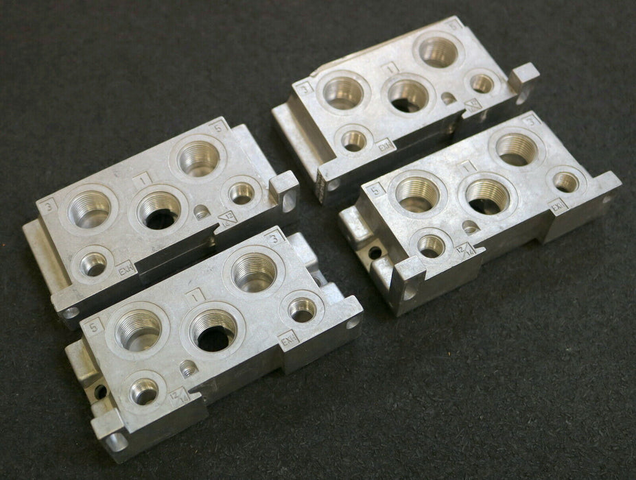 REXROTH 4x Ventil Endplatte Valve end plate 2x rechts + 2x links 8985121012