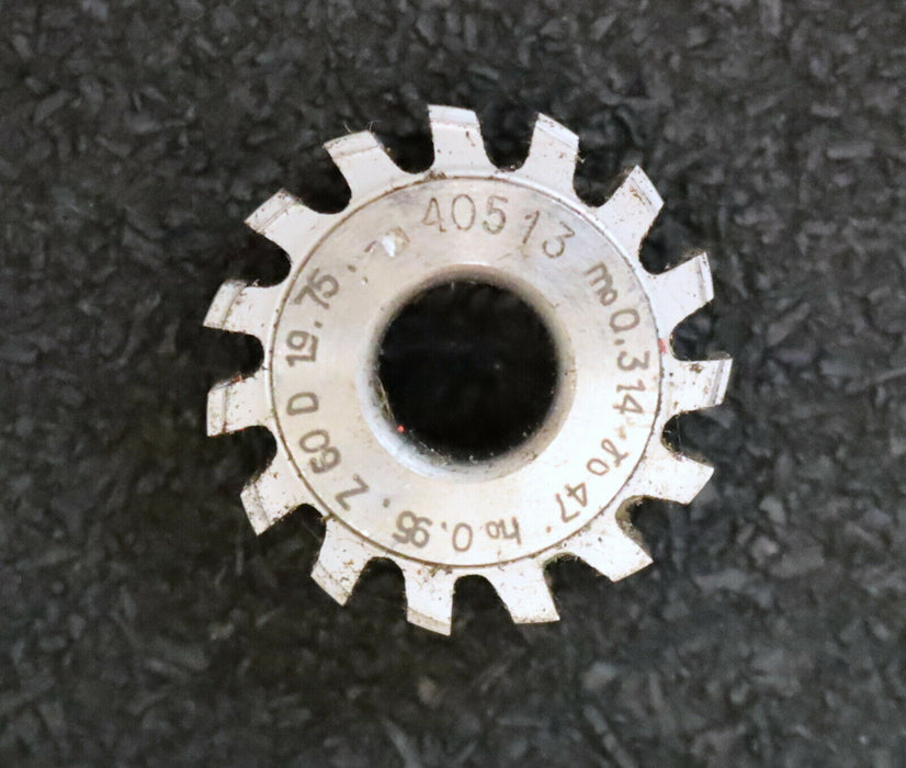 MIKRON Vollstahl-Wälzfräser No. 40513 m= 0,314 ho= 0,95 D19,75 Z60 Ø24x10xØ8mm