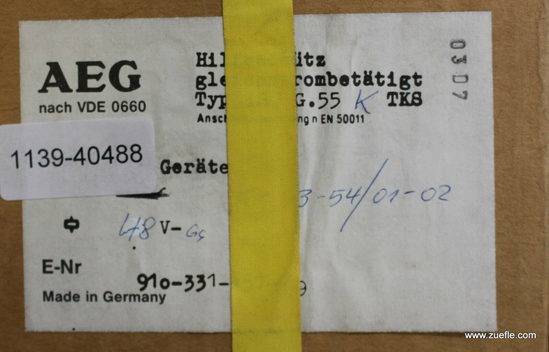AEG Hilfsschütz control relay LS2G.55 TKS Us=48VDC 910-331-457-99