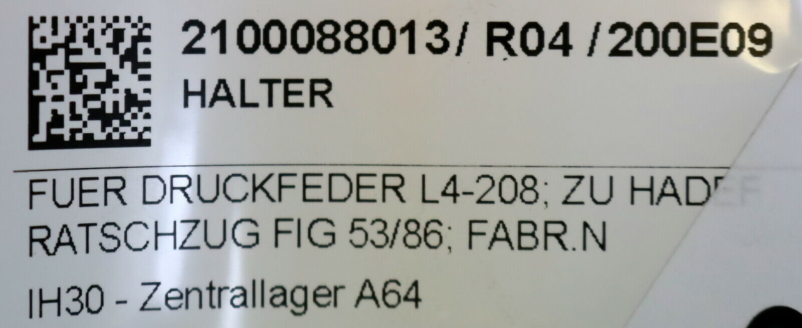 HADEF Halter für Druckfeder Art.Nr. 4 186400155 für HADEF Ratschzug FIG 53/86