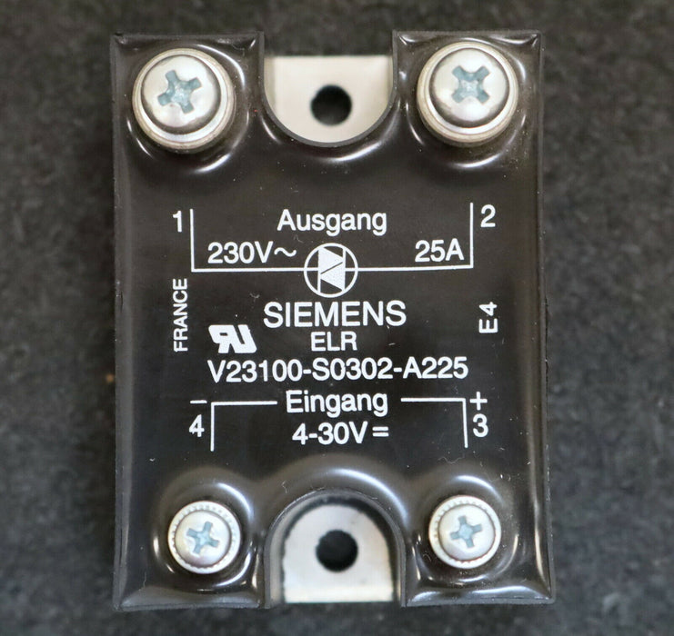 SIEMENS Lastrelais V23100-S0302-A225 25A Eingang 4-30VDC Ausgang 230VAC