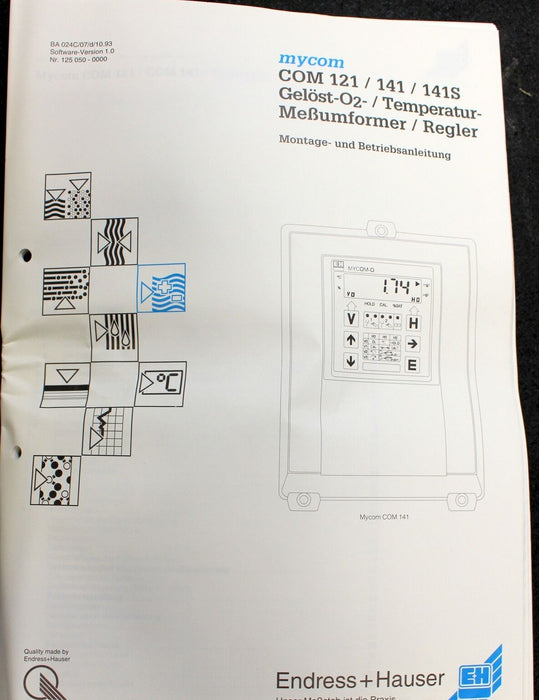 ENDRESS+HAUSER MYCOM-O Typ COM 141S -1A01 Feldgehäuse 155x204x206mm IP65