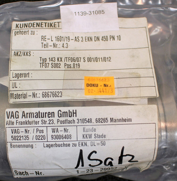 VAG Lagerbuchsensatz Typ: EKN für Exzenterklappe-Nodular DN450 PN10 - 2 Stück
