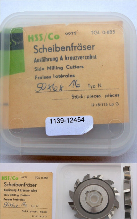 Scheibenfräser DIN 885 Art.-Nr. 14123015 Form A Typ N Ø50js16 x 6k11 x Ø16H7