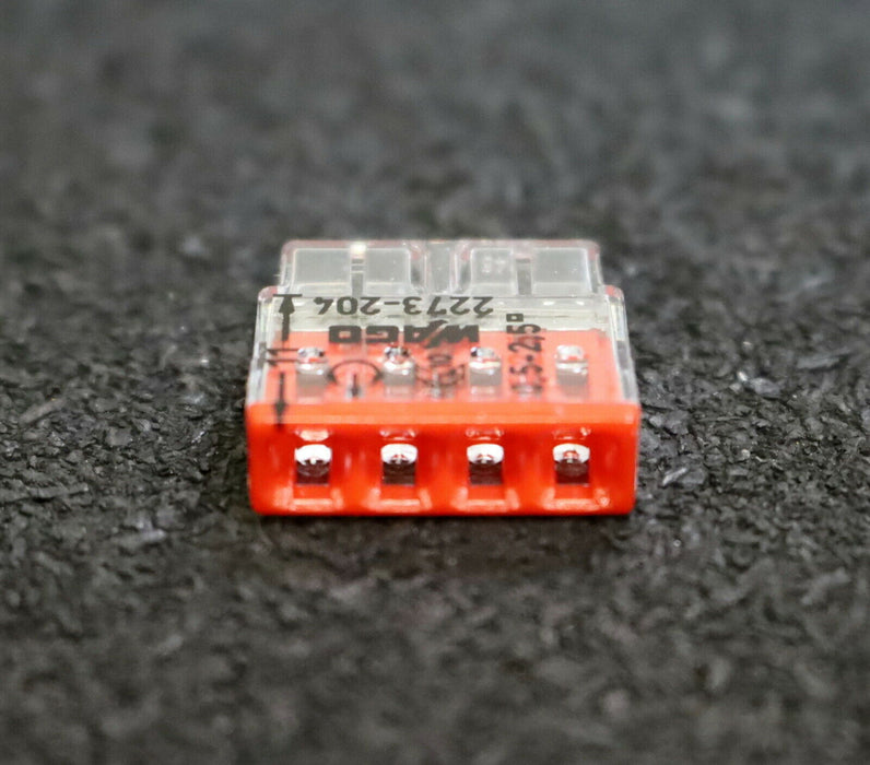 WAGO 100x Steckklemmen 100x Plug-in terminals 2273-204 4x 0,5-2,5mm² 4 Leiter