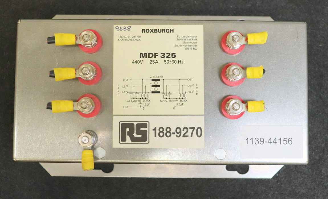 ROXBURGH Netzfilter Power Line Filter MDF 325 440VAC 25A 50/60Hz RS 188-9270