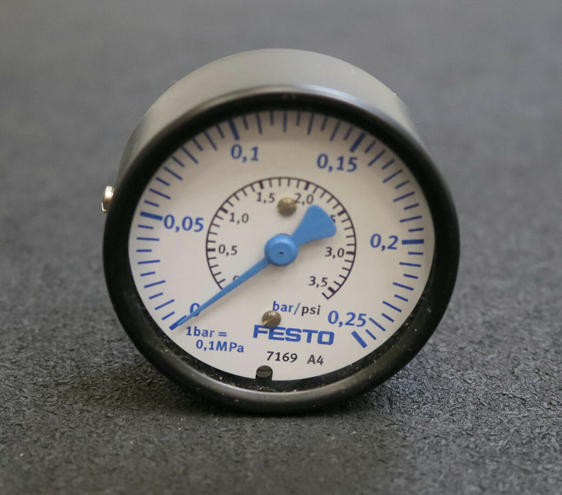 FESTO Manometer MA-63-0,25 Mat-Nr. 7169 0-0,25bar - unbenutzt