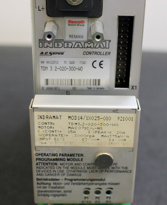INDRAMAT AC-Servo Controller TDM 3.2-020-300-W0 Art.Nr. 233712 + MOD14/1X025-010