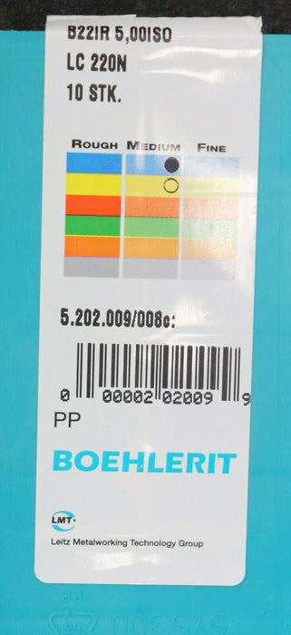 BOEHLERIT-LMT TOOLS 10 Stück Wendeplatten B22IR 5,00 ISO LC 220N 5.202.009/008c