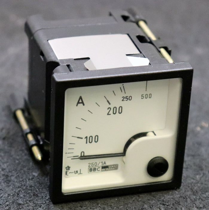 BBC GOERZ METRAWATT Strommesser EQ48 Wandler-Nennwert 250/1A Messanzeige 0-500A