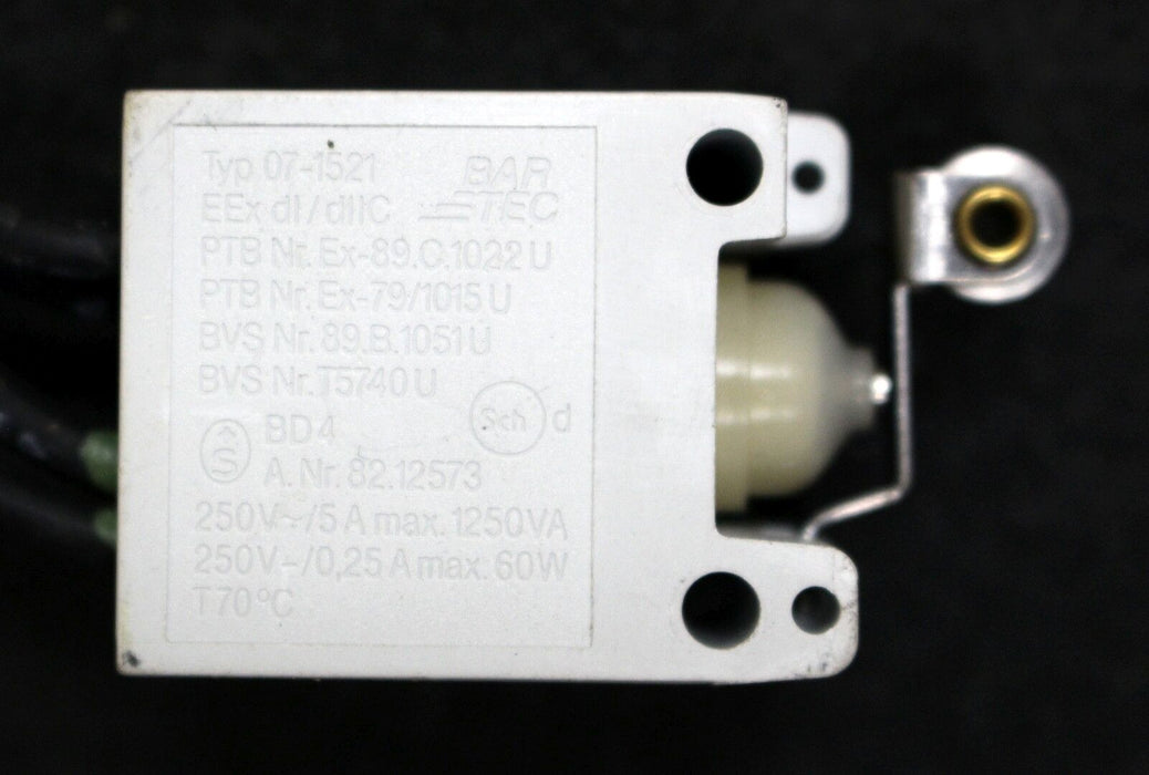 BARTEC Endlagenschalter 07-1521 EEX-geprüft 250VAC 5A 60W Nr. 3733 Kabel 150mm