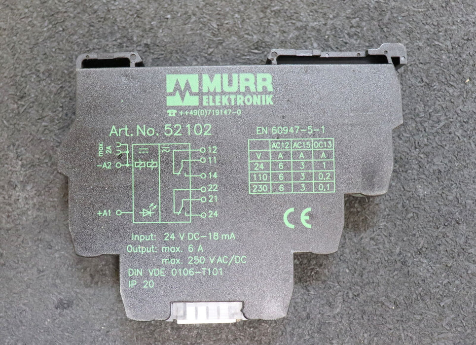 MURR ELEKTRONIK Ausgangsrelais MIRO 12,4 24VDC-2U Art.No. 52102 IN: 24VDC