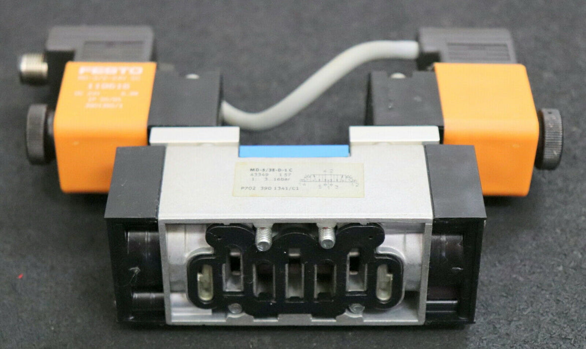 FESTO MURR Magnetventil + MSUD Doppelventilstecker MD-5/3E-D-1 C Art.Nr. 43349
