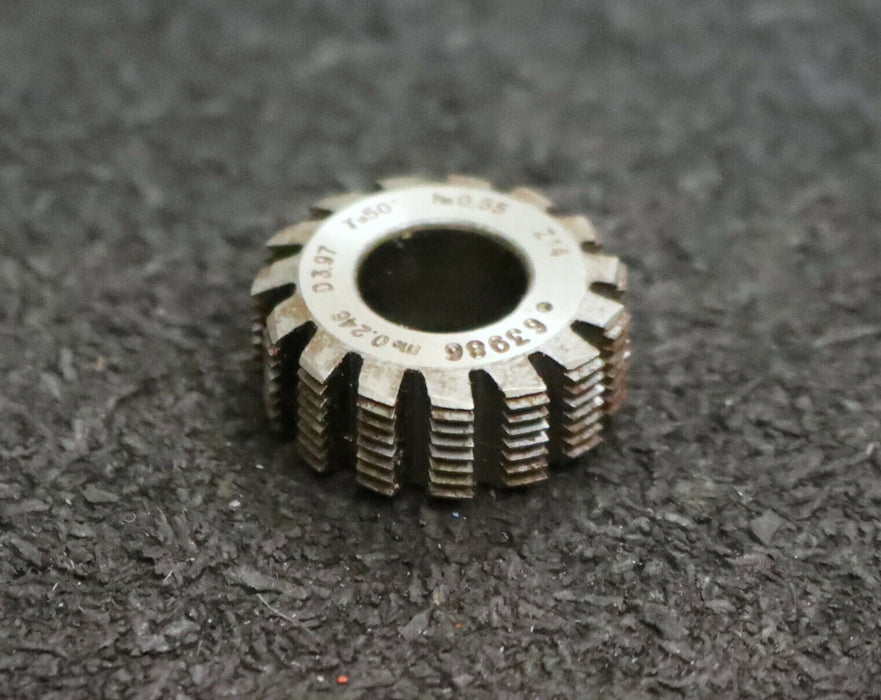 MIKRON Vollstahl-Wälzfräser No. 63986 m= 0,246 ho= 0,55 D3,97 Z14 - Ø18x7xØ8mm