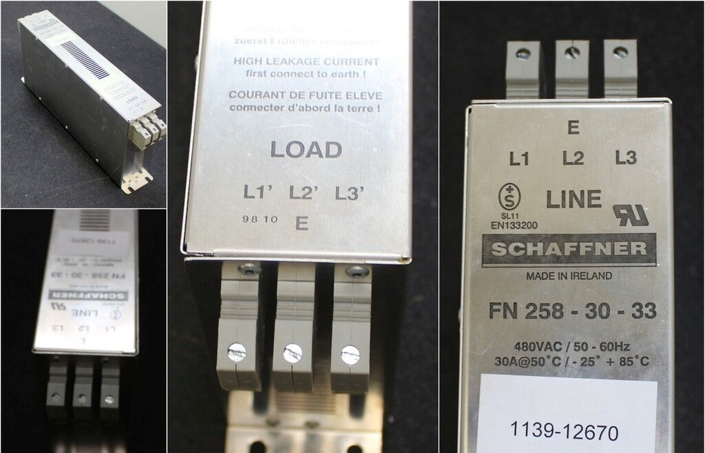 SCHAFFNER Filter FN 258-30-33 - 480VAC - 50-60Hz - 30A@50°C/ -25° + 85°C