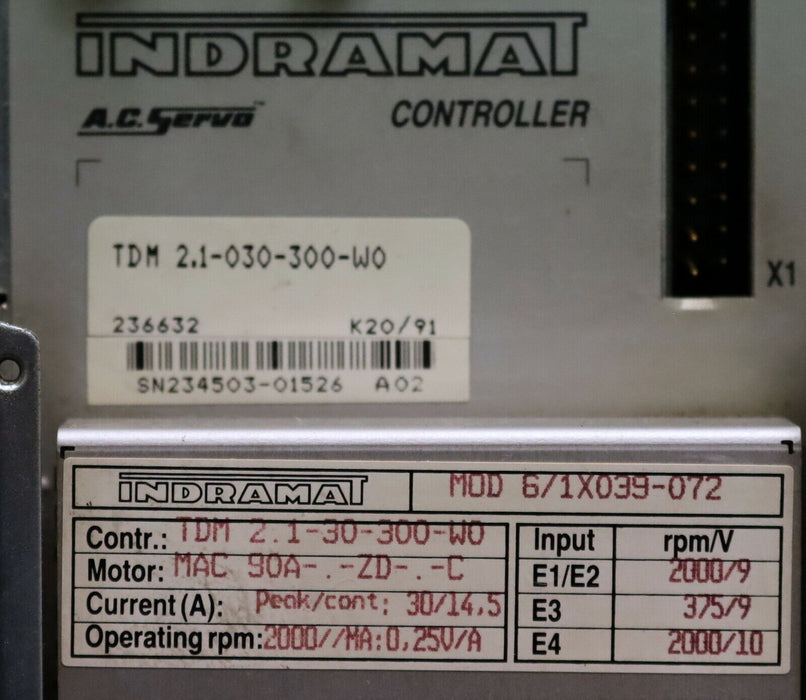 INDRAMAT AC-Servo Controller TDM 2.1-030-300-W0 Art.Nr. 236632 + MOD6/1x039-072