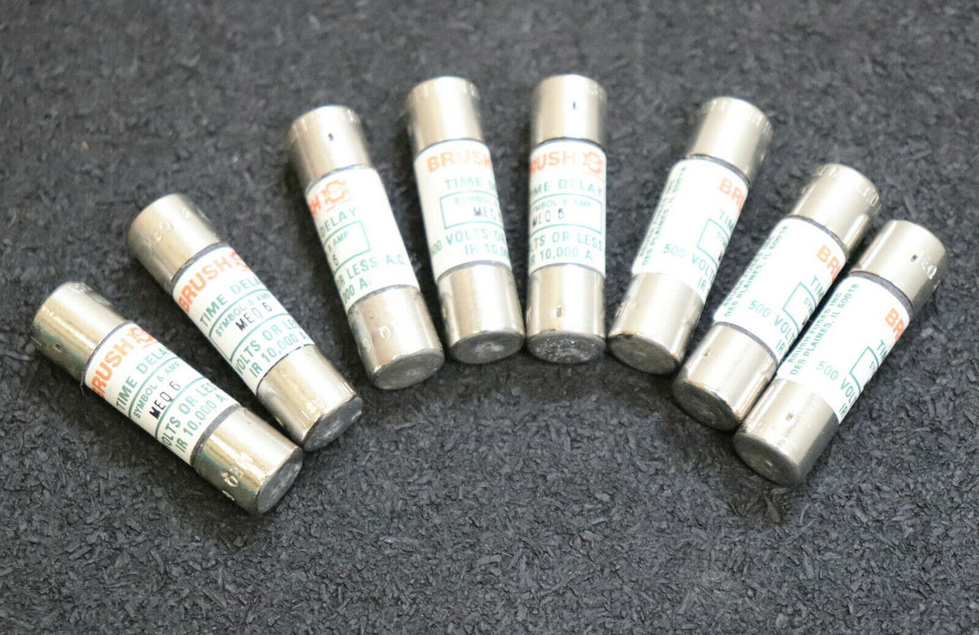 BRUSH 8x Sicherungseinsatz fuse-link MEQ 6 6A 500V - unbenutzt