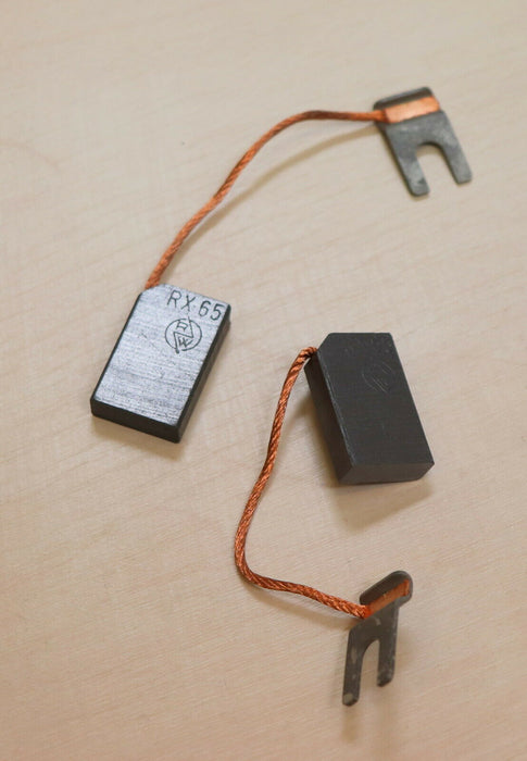 2 Stück Kohlebürste RX65 6,3x16x25mm + Anschlusskabel & Kabelschuh SGL 02.01.017