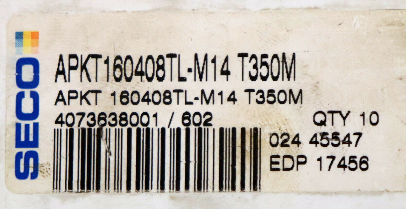 SECO 6 Stück Wendeplatten APKT16048TL-M14 T350M QTY10