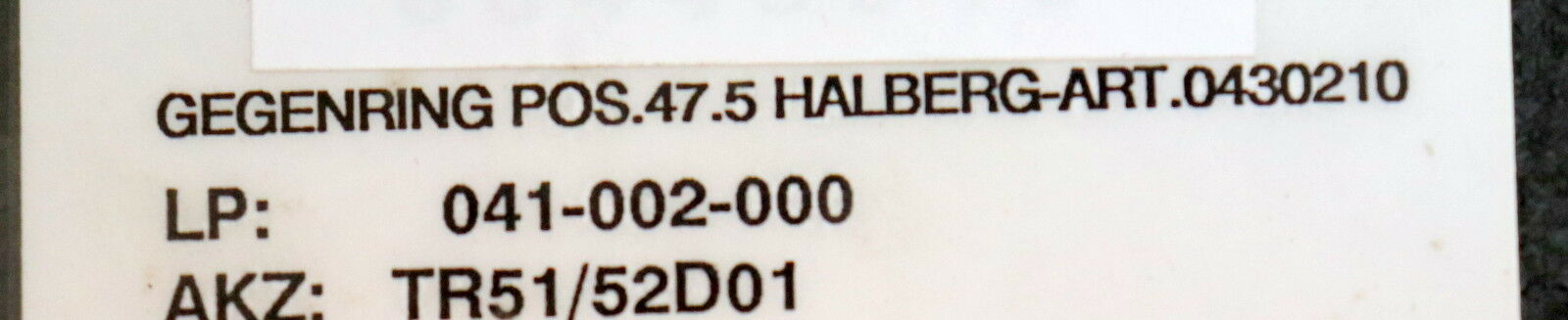 PACIFIC WIETZ Gegenring Pos. 47.5 BW/IP Art.Nr. 043021010 Pos 47.5