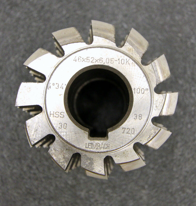 LEIMBACH Keilwellenwälzfräser spline hob 10 Keile 46x52x6,05 mit Höcker LKN