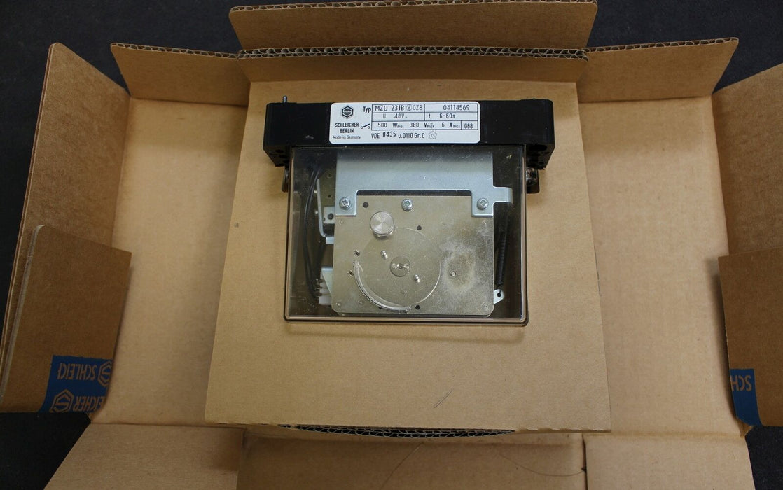 SCHLEICHER Präzisions-Zeitrelais MZU 231-B GZ8 48V t= 6-60s 500W Nr. 04114569