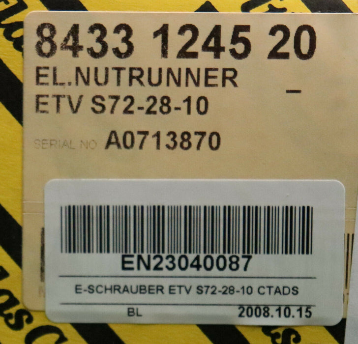 ATLAS COPCO Elektro-Winkelhandschrauber No. ETV-S72-28-10 CTADS PF4000-G-HW