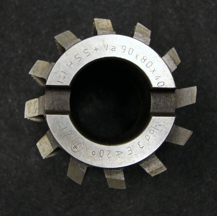 FETTE Vollstahlwälzfräser gear hob m= 3mm 20° EGW - Ø90x80xØ40mm 1gg. Links