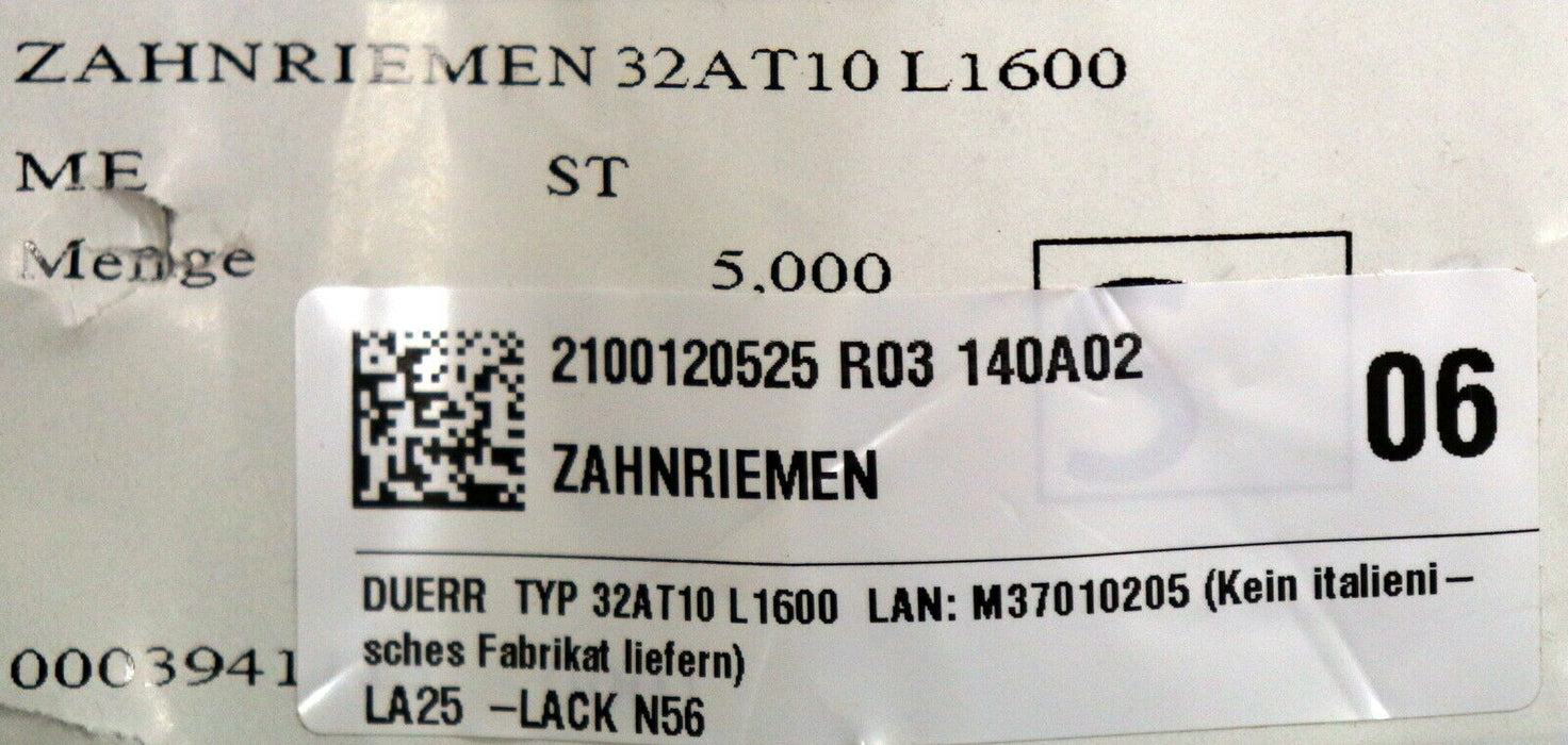 SYNCHROFLEX Zahnriemen AT10 1600 Länge 1600mm Breite 32mm - unbenutzt