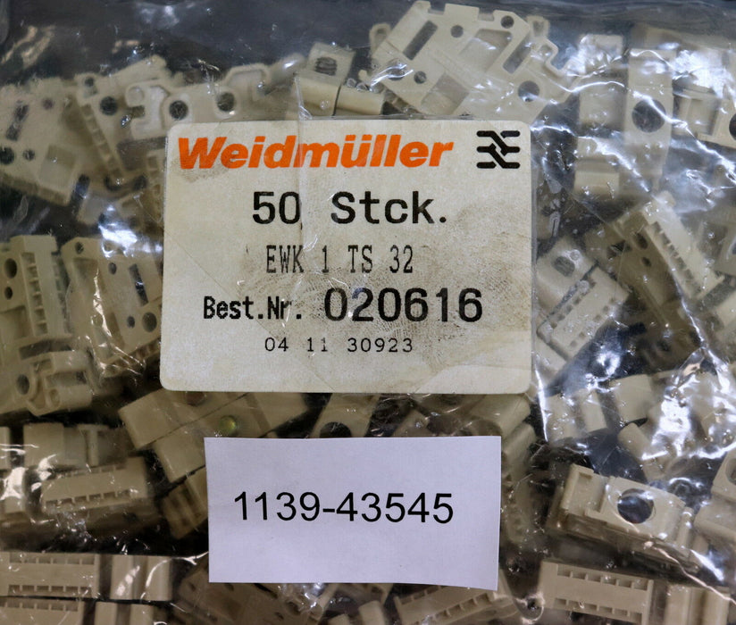 WEIDMÜLLER 50 Stück Endwinkel EWK 1 für Schiene TS 32 Beige Best-Nr. 0206160000