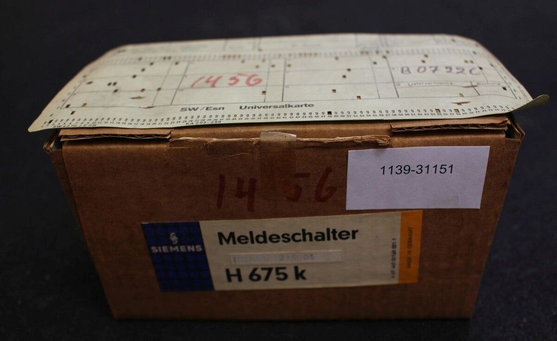 SIEMENS Meldeschalter H675k - unbenutzt