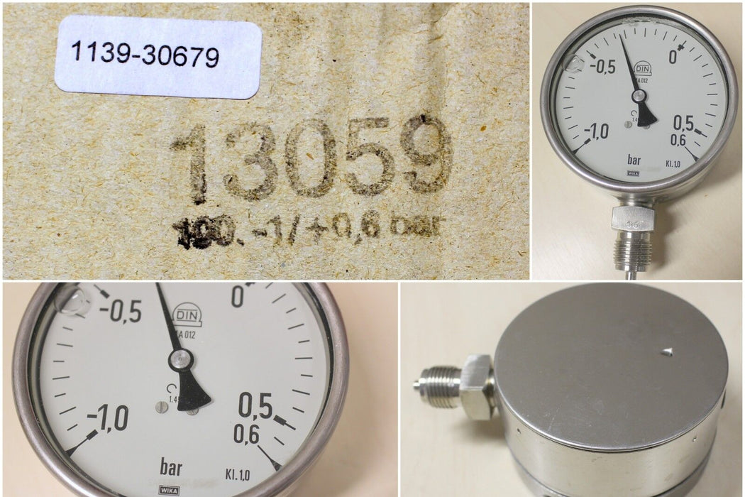 WIKA Präzisionsmanometer 233.30.100 -1/0,6bar - Kl. 1,0 - E-NR. 13059