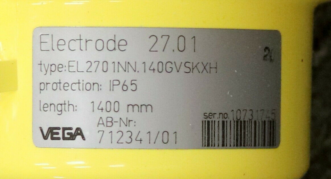 VEGA Kapazitives Niveaumessgerät Messsonde ELECTRODE 27.01 Länge 1400mm