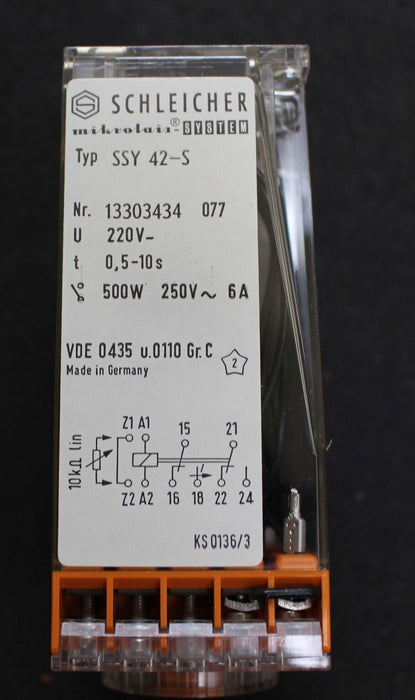 SCHLEICHER Elektronisches Wischrelais SSY 42-S Nr. 13303434 - 220V- t=0,5-10s