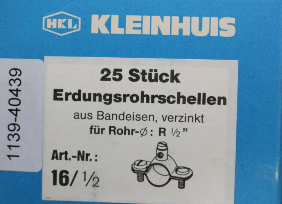 KLEINHUIS Erdungs-Rohrschelle für Rohrdurchmesser R 1/2“ aus Bandeisen 25 Stück