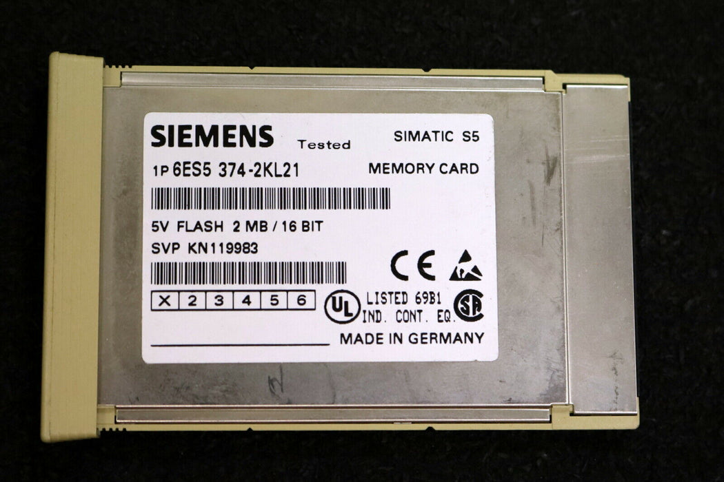 SIEMENS SIMATIC S5 Memory Card FLASH 2 MBYTE/16BIT 6ES5374-2KL21 - gebraucht