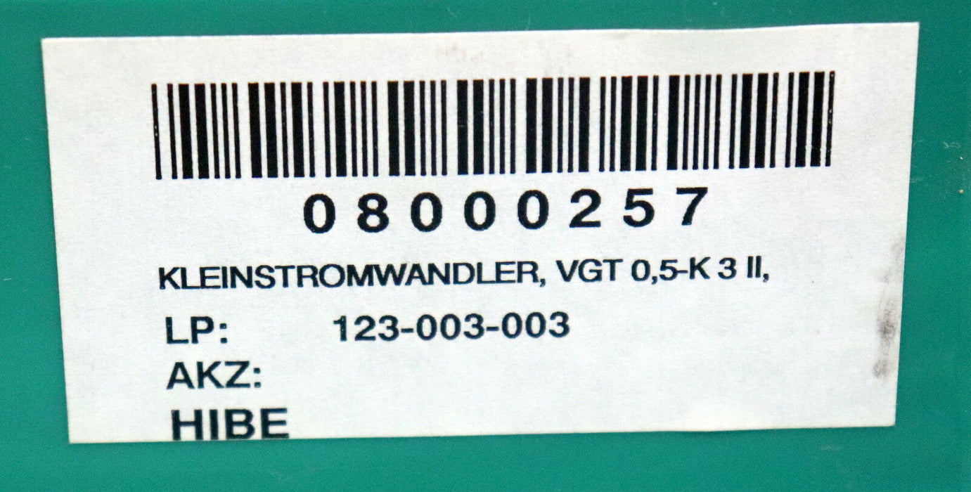 SIEMENS Kleinstromwandler VGT 0,5-K3II 0,5 / 2 / 3kV Kl.1 30VA 500V 100VA