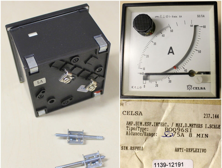 CELSA Stromhöchstwertmesser BOQ96 SI - Art-Nr. 237.144 50/5A T=8min. 6A