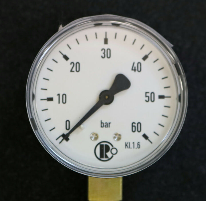 RIEGLER Manometer pressure gauge 0-60bar senkrecht Anschlussgewinde R1/4“