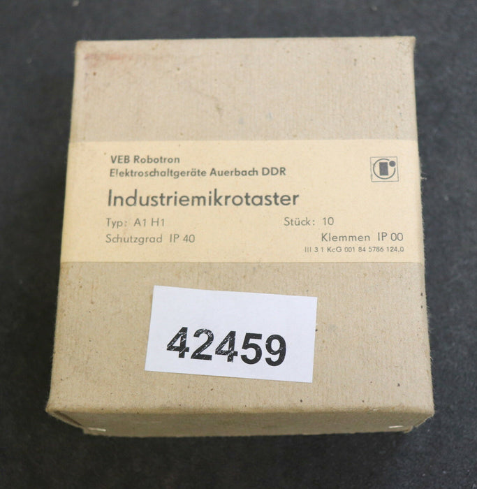 ROBOTRON DDR 10 Stück Industriemikrotaster Typ: A1 H1 Schutzgrad: IP40 & IP00